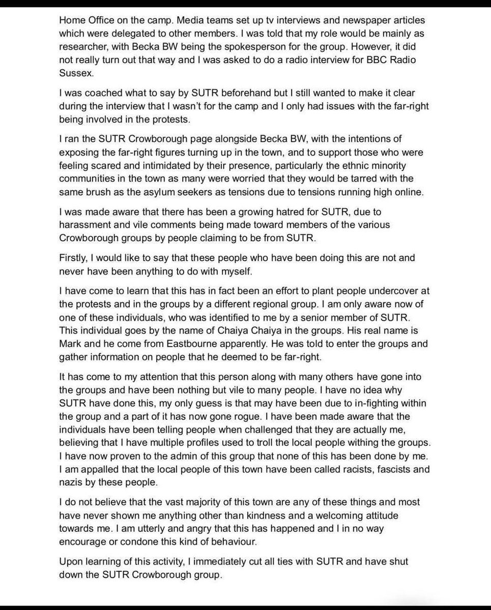 lily_lna's tweet image. Stand Up to Racism exposed.

Former Crowborough SUTR admin alleges that:

• Information from within the Home Office was exclusively shared with Stand Up to Racism and Care4Calais

• Members were encouraged to wear masks and attend protests to gather intelligence on attendees