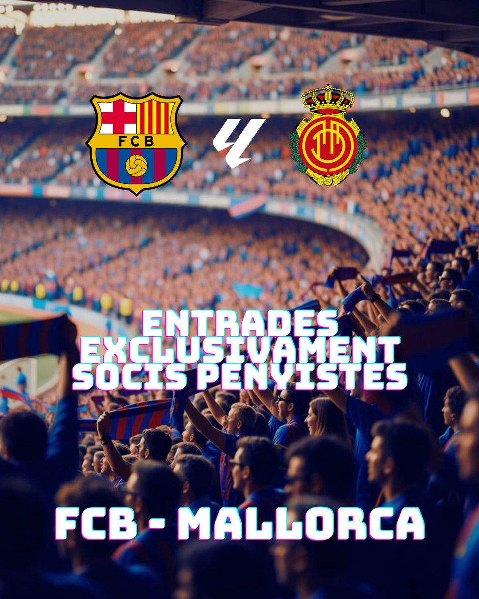 penyablj's tweet photo. 🗓️Obert el període per sol·licitar les entrades per al partit a l'estadi contra el Mallorca (dissabte 07/02 16:15). Teniu temps fins el proper dilluns 02/02 a les 20h per fer la vostra petició exclusivament a penyablj@gmail.com 📩 https://t.co/9zU7zGmoaf