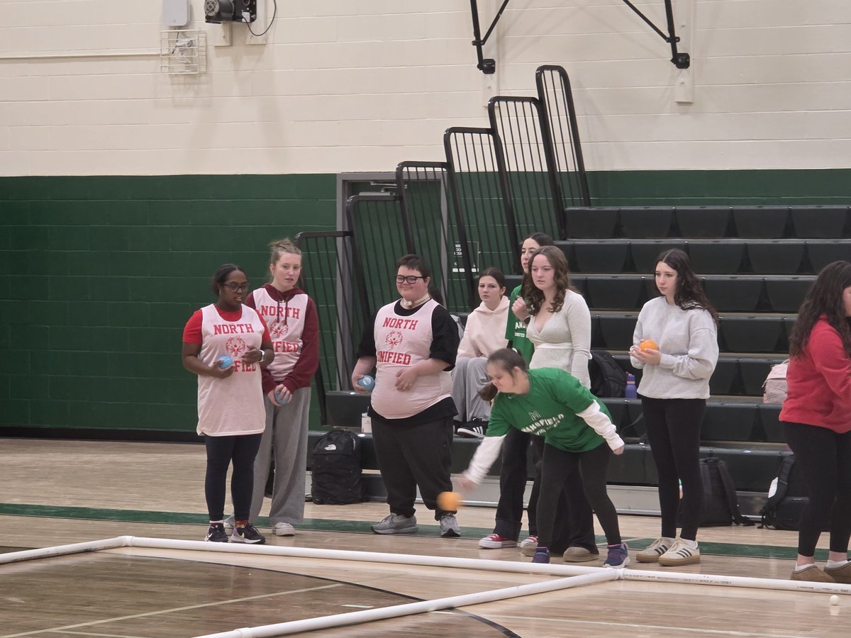 Unified Bocce underway at Mansfield HS!!!! Mansfield vs North Attleboro... Lets Gooooooooooo!!! 
#Hockomock