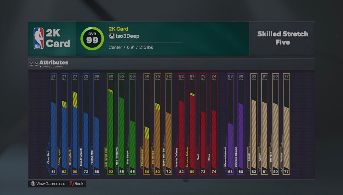 Iso3Deep's tweet image. Im the ONLY “STRETCH SKILLED FIVE” Center build CBFW 6’9” BG JR. aka Mr Do it all💯 #NBA2K26 #comp2k #2kcommunity