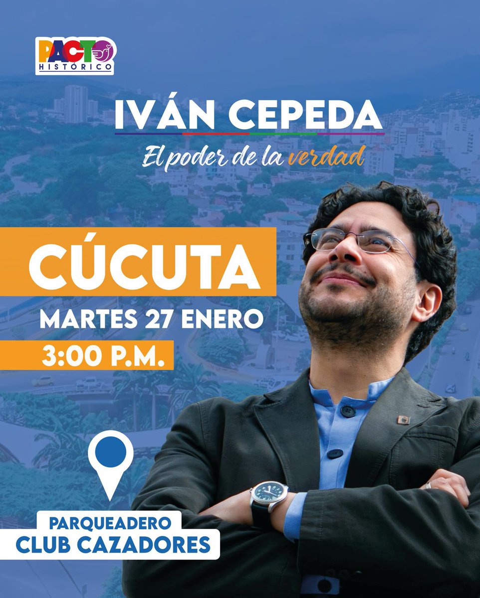 EN BREVE DESDE CÚCUTA 

Siga la transmisión de mi discurso dedicado a la población de Catatumbo y Norte de Santander. 

youtube.com/live/MxiqXypKL…