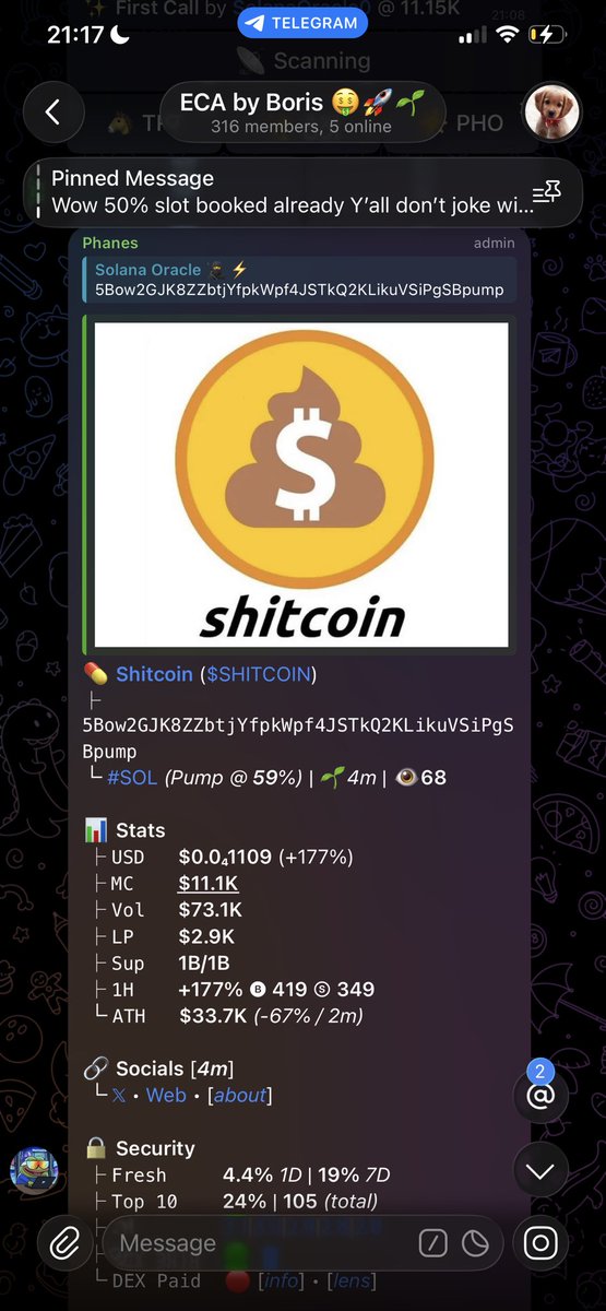SolanaOracle0's tweet image. Watch your entry on $SHITCOIN 

note:BUY NOW 

ca: 5Bow2GJK8ZZbtjYfpkWpf4JSTkQ2KLikuVSiPgSBpump