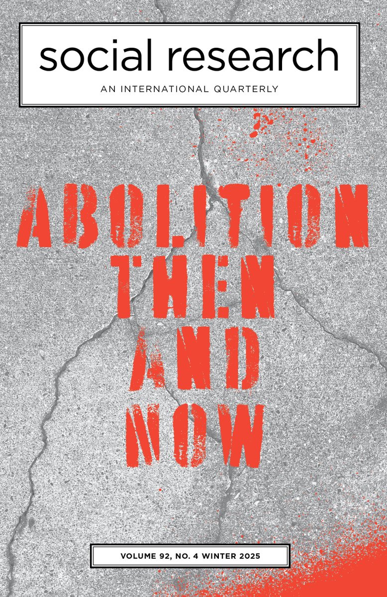 SocResJournal's tweet image. "Abolition Then and Now"—our winter 2025 issue—is now available! Read it on @ProjectMUSE: 🔗 muse.jhu.edu/issue/56302

1/2