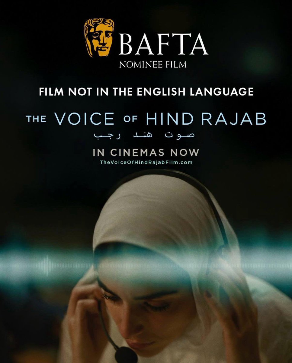 The Voice of Hind Rajab has been nominated for a BAFTA. 

A voice that refuses to be silenced.
#TheVoiceofHindRajab