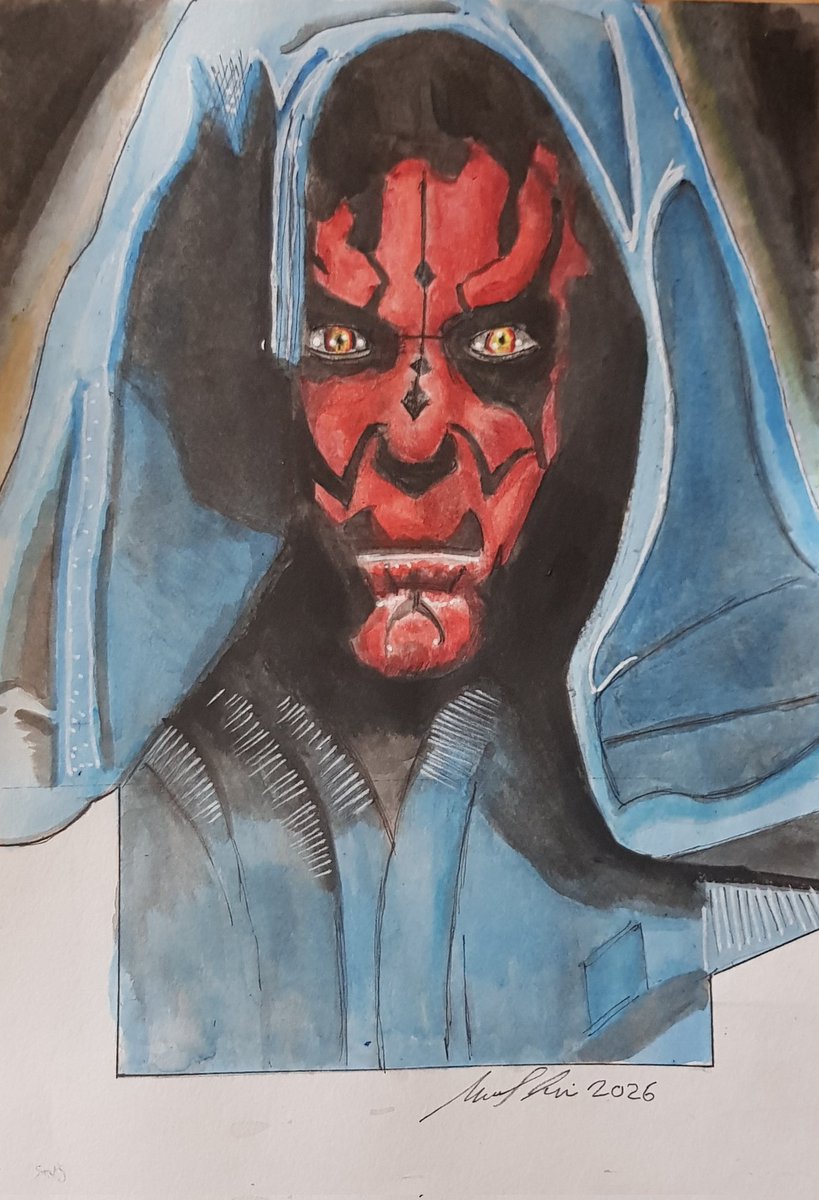 My art.  Darth Maul in watercolor #darthmaul #starwars #watercolor