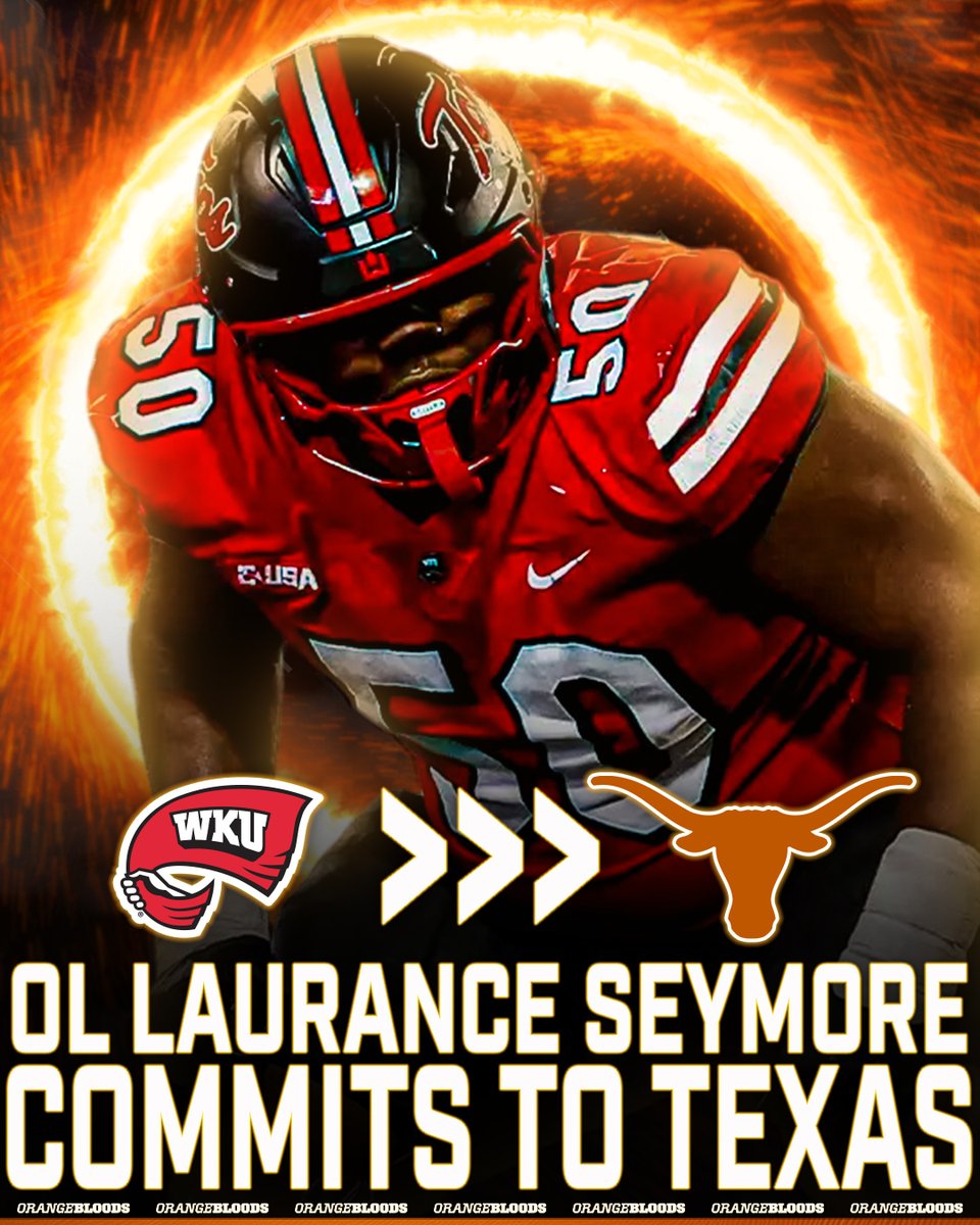 orangebloods_'s tweet photo. BREAKING: Former Western Kentucky Offensive Lineman Laurance Seymore has committed to the University of Texas! https://t.co/G7SN7Q54GO