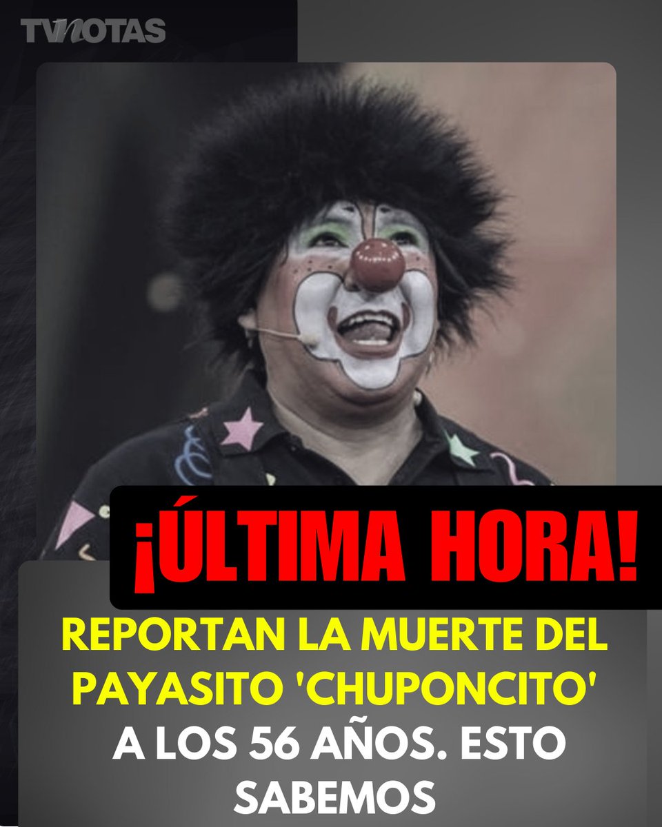 ¡ÚLTIMA HORA! bit.ly/3M2RrFA
Reportan el fallecimiento de Chuponcito a los 56 años.
