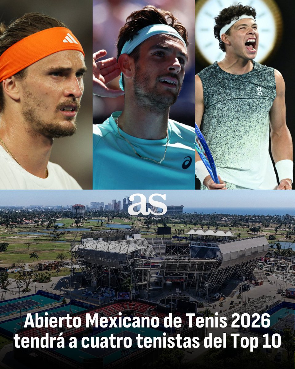 ASMexico's tweet image. Zverev, Musetti y Shelton comandan la lista de figuras que estarán en el Abierto Mexicano de Tenis 2026 en el cuadro varonil 🎾💫🌴

El torneo se llevará a cabo del 21 al 28 de febrero 🙌📆

#AMT2026