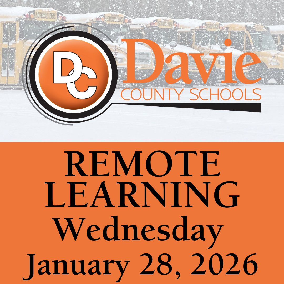DavieCountySch's tweet photo. Remote learning for students on Wednesday, January 28th, 2026. https://t.co/YgKm2LiN2D