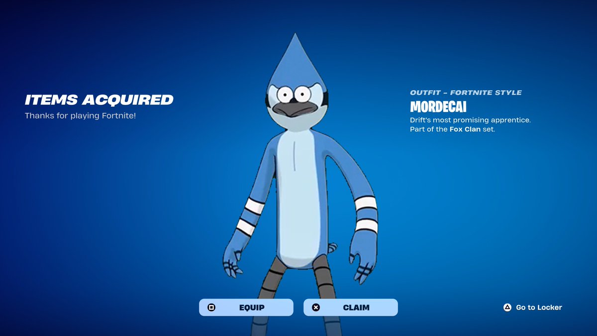 FortniteFNLK's tweet photo. Fortnite Regular Show Mordecai Skin Giveaway 🎁

To Enter: 
❤️♻️ LIKE &amp; RETWEET
📲 FOLLOW @FortniteFNLK @braniyt 
🛑 SUBSCRIBE https://t.co/0sQIWluR6V
🎙️JOIN DISCORD https://t.co/WdRCsdUAQq
✅ COMMENT “DONE”

GIFTING IT FRIDAY ITEM SHOP‼️

USE CODE ‘FNLK’ #ad https://t.co/QpjCAvc0b0