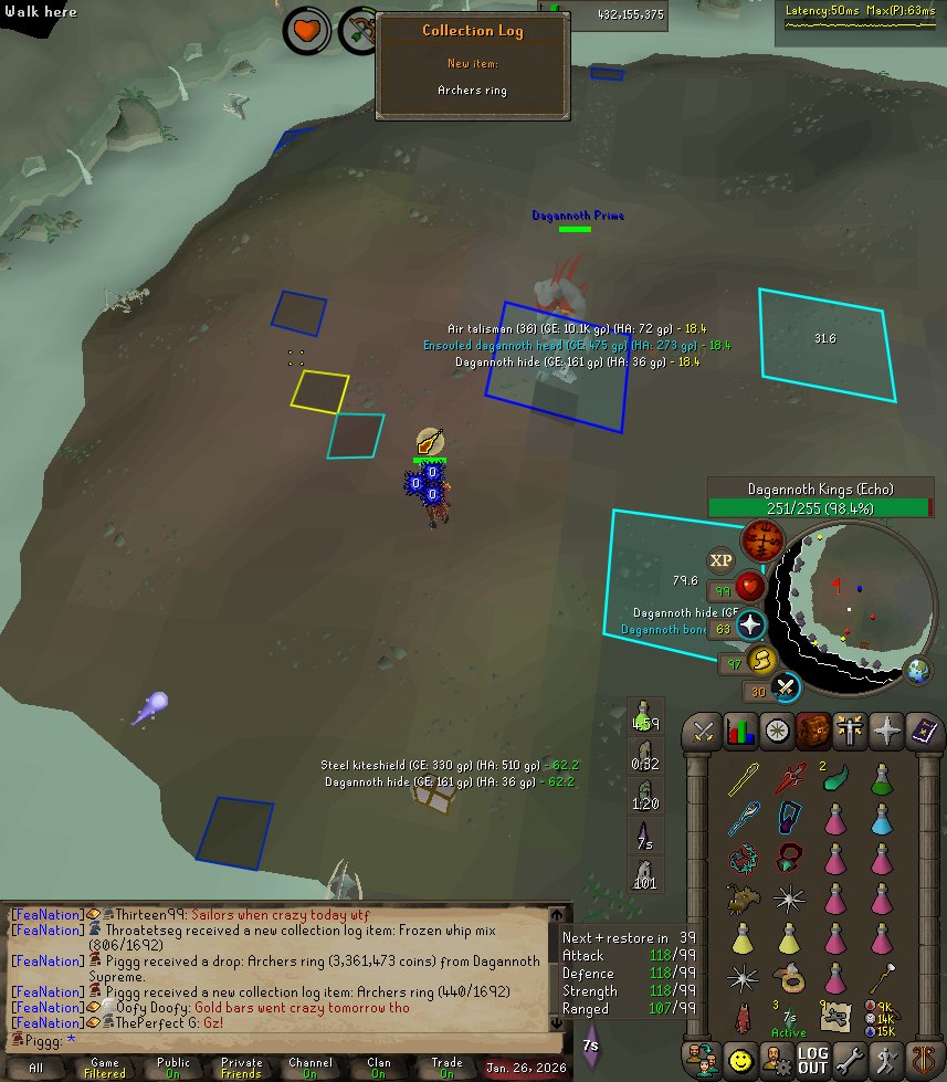 OneLilPig's tweet photo. Great day of HCIM PvM last night at DK's. Always used a ring of life maxing, figured it's time to get the rings for CoX/future content. Also got Seercull + 3 DAxe's. :) #OSRS https://t.co/LsSPsd2WoN