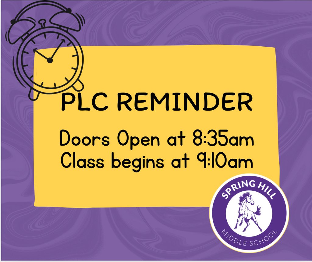 Tomorrow is a PLC day!