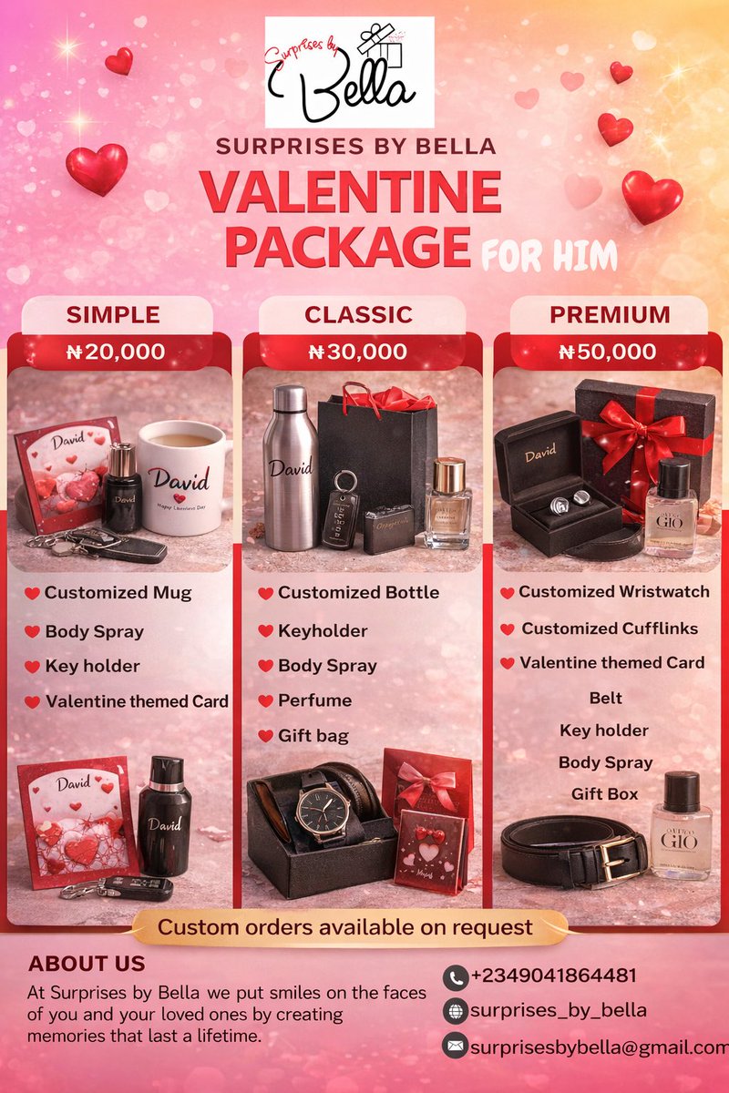 Bella_surprise's tweet photo. This is your Valentine reminder 🚨❤️ DM us for Valentine packages 🎁

#ValentineGifts
#Valentinesdaypackage https://t.co/gKowYY6YwF