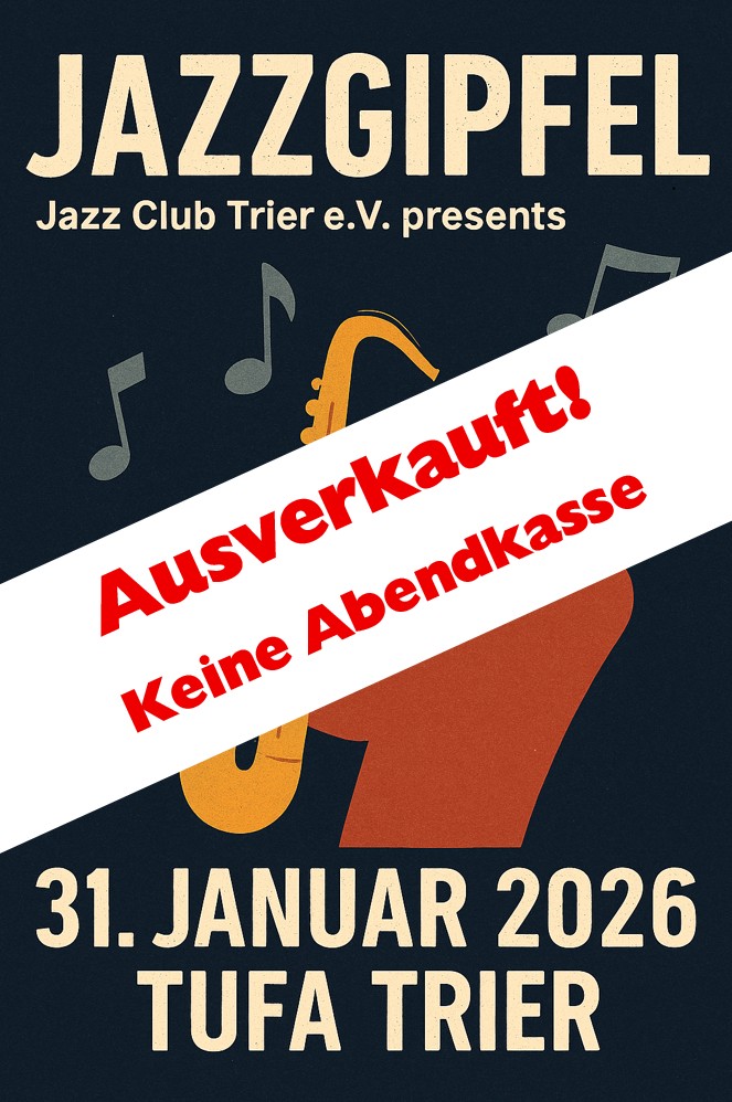 27. JAZZGIPFEL AUSVERKAUFT – LIVE AUF TWITCH DABEI SEIN! 

Der Jazzgipfel ist restlos ausverkauft, es gibt KEINE Abendkasse.

Aber: Ihr könnt den kompletten Konzertabend live online verfolgen unter:
twitch.tv/jazzclubtrier

#jazzclubtrier #jazz #trier