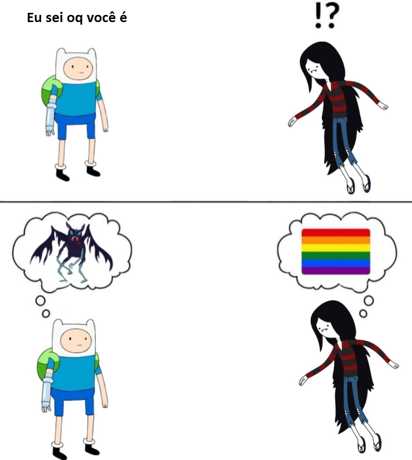 thiagochareti's tweet photo. quando Finn conhece Marceline em Hora de Aventura https://t.co/z9DmBFWijL