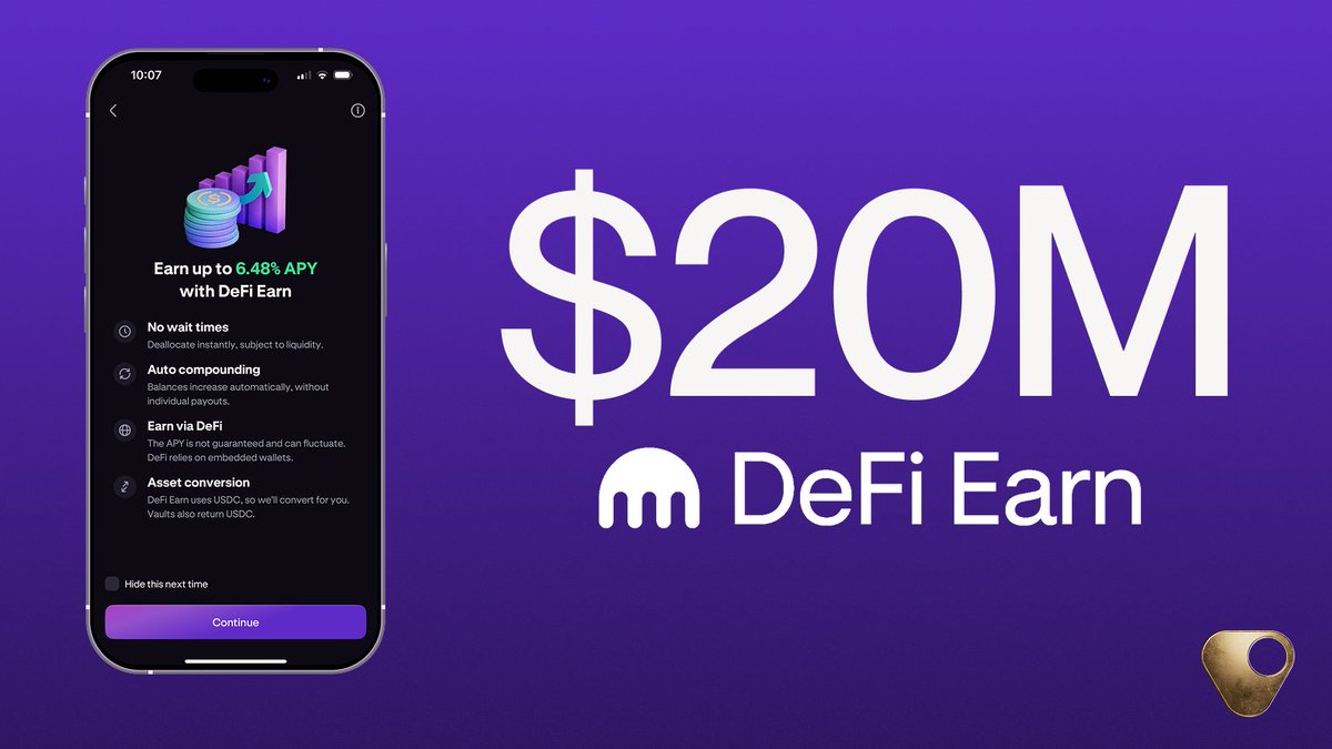 krakenfx DeFi Earn x @veda_labs Vaults reached $20M TVL in their first day  (!), comparable to many crypto ETF day-one inflows of the last couple  years. But unlike many of those ETFs,