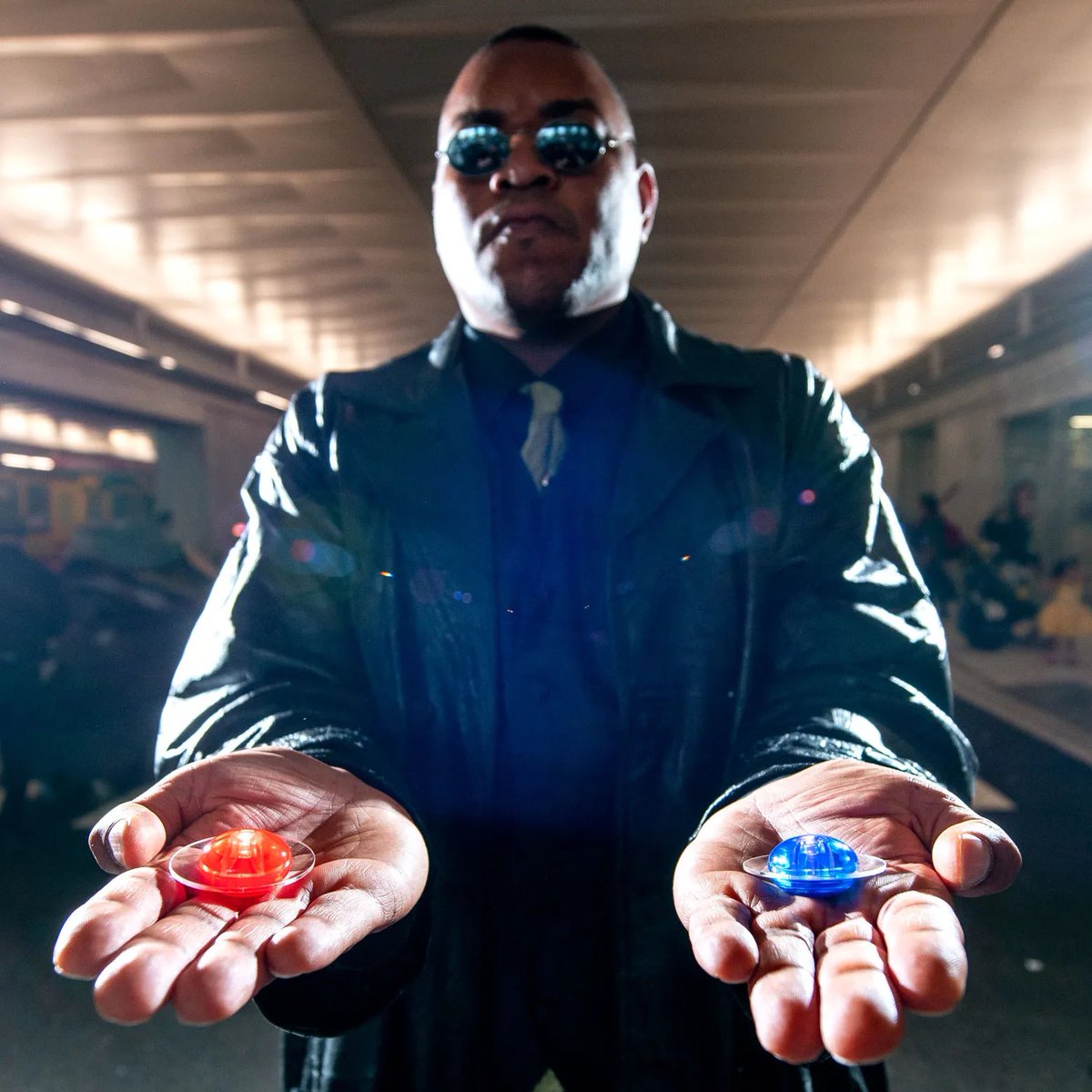 the blue pill gets rid of your depression, the red pill gets rid of your sex drive

(both pills are just fluoxetine)