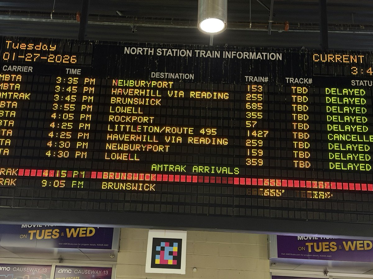 TimPeddie's tweet photo. @MBTA_CR no explanations at N Station https://t.co/3h7wLWFaTp