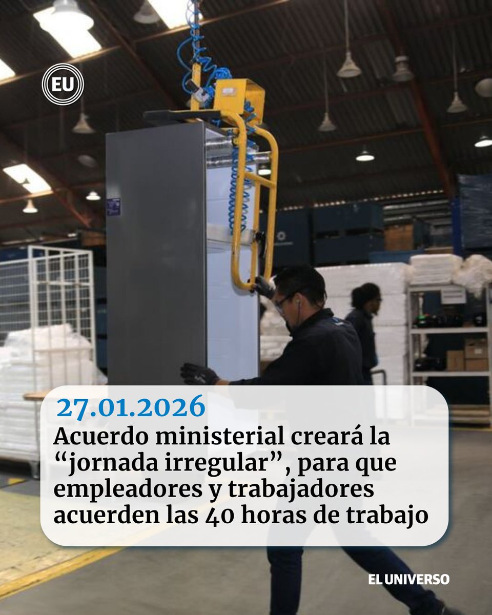 eluniversocom's tweet photo. 👉🏻https://t.co/x68KTd7qKy | Acuerdo #ministerial creará la “jornada irregular”, para que empleadores y trabajadores acuerden las 40 horas de trabajo https://t.co/lXR3tY0q9R