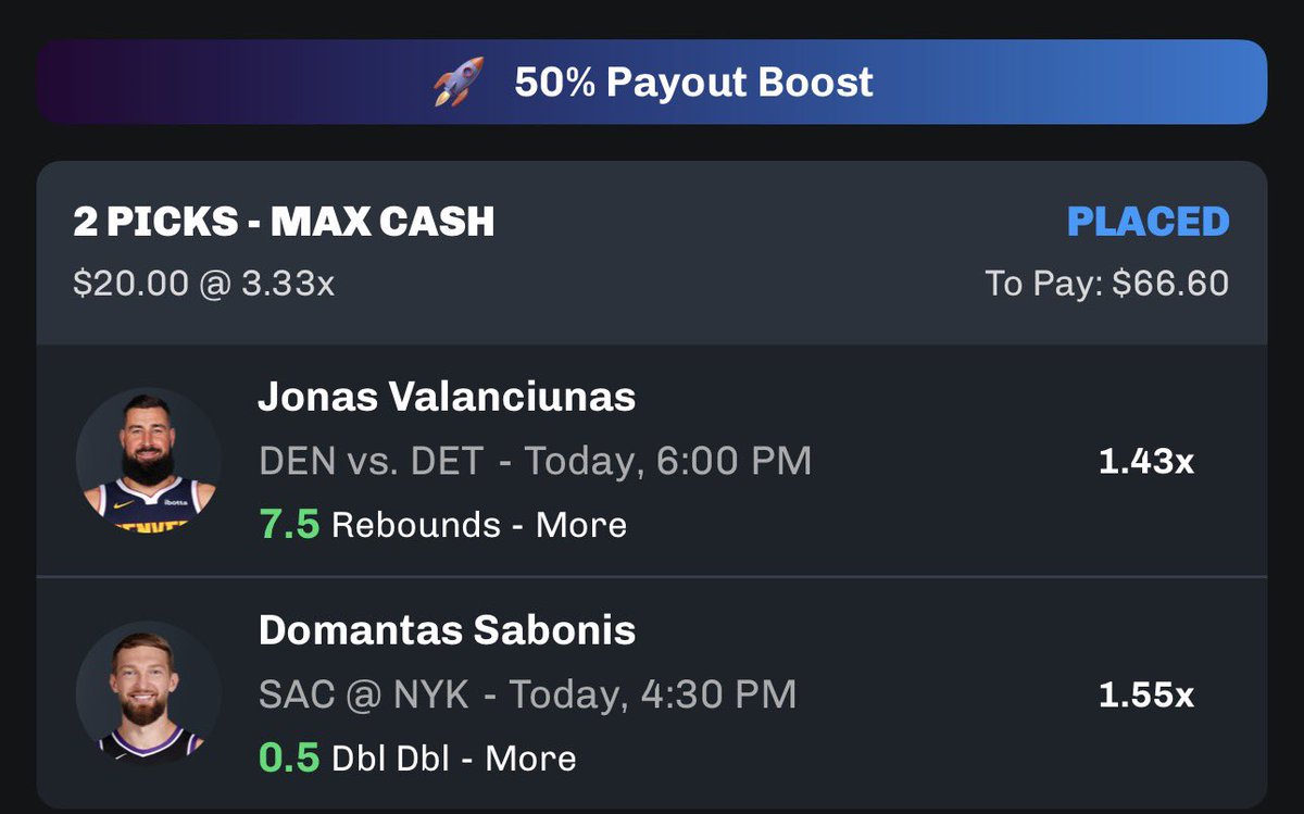 TheChefKayy's tweet photo. 2 Man Chalkboard Play 

Big Val and Sabonis to bring it home today!

Like both spots here!

Use code: TheChefKayy 

To sign up and get a 100% deposit match + a FREE pick 

Link to sign up ⬇️
https://t.co/tvazkC29TS

Link to tail ⬇️
https://t.co/ZkDABsQgky https://t.co/FYk99Qdm2q