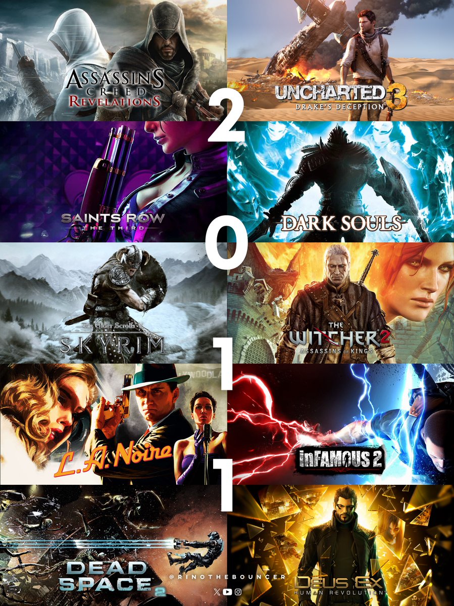RinoTheBouncer's tweet image. 2011 was a LEGENDARY year for gaming🚀

What are your fav games from 2011?😎