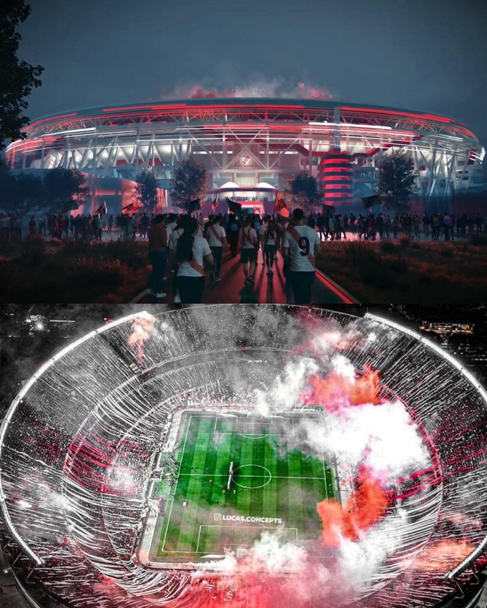🚨 𝗕𝗥𝗘𝗔𝗞𝗜𝗡𝗚 𝗢𝗙𝗙𝗜𝗖𝗜𝗔𝗟: River Plate have just announced the expansion and roofing of their iconic Estadio Monumental. 🇦🇷🏟️

The project will take three years, and will increase the total capacity to 100,000 fans, becoming the largest stadium in America!