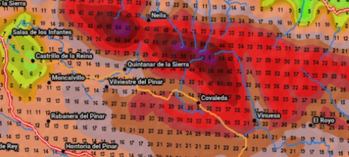 Última actualización de Arome: gran nevada en las Sierras de Neila y Urbión.
Acumulados de precipitación en forma de nieve hasta la madrugada del jueves.
A ver que da de si esa baja mesoescalar, difícil de concretar su paso exacto, y que determinará si el flujo es eficiente en