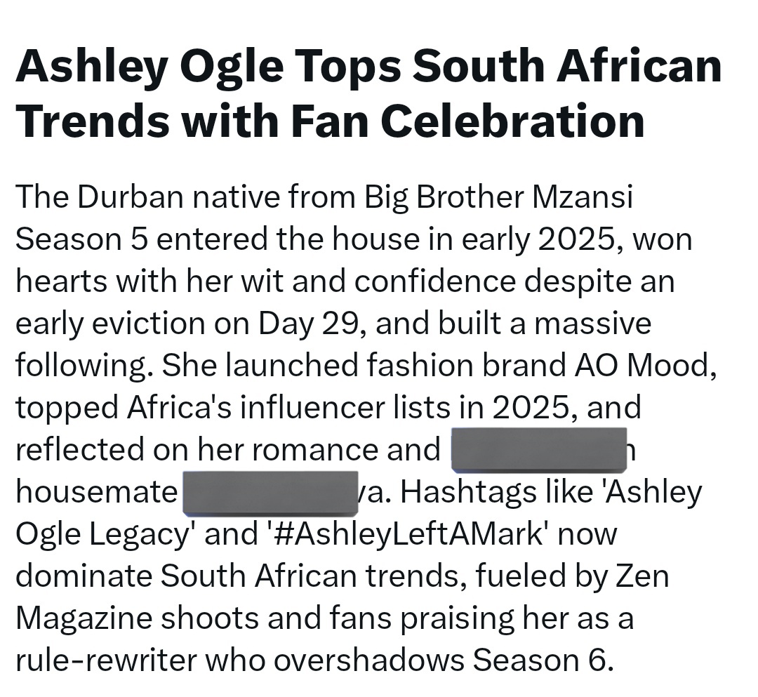 NikiweNgcobo's tweet photo. Echoke❤️❤️👌🏻👌🏻
ASHLEY OGLE LEGACY
HISTORY MAKER ASHLEY OGLE
#AshleyLeftAMark https://t.co/rnEI5rLUQw