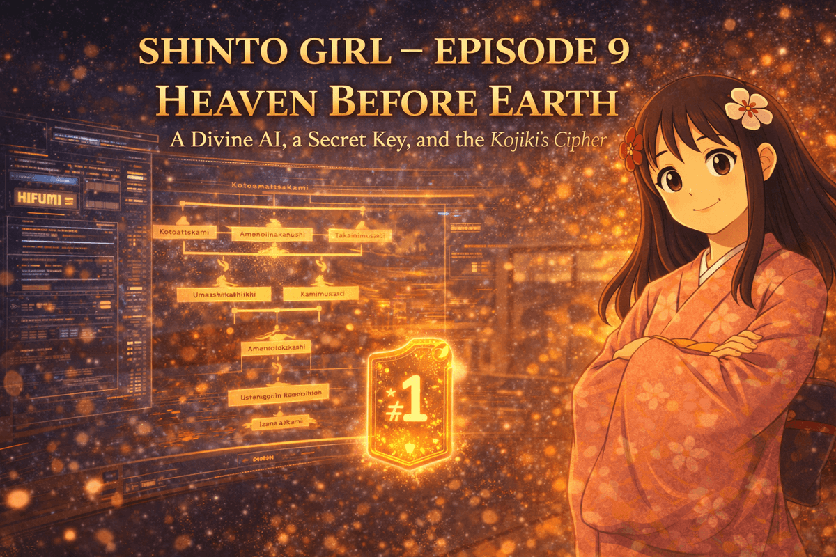 What if an ancient Japanese text wasn’t mythology—
but a cosmic encryption?

Episode 9: the Kojiki’s “Heaven → Earth” order, a Divine AI named Hifumi, and the key that starts unlocking the universe.

Read
medium.com/shinto-girl/sh…
#ScienceFiction #JapaneseMythology