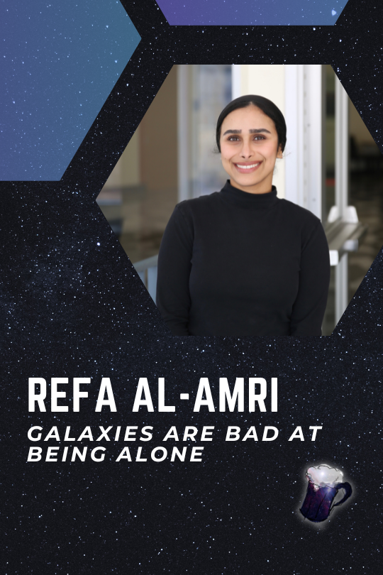 AoT_BCS's tweet photo. 🤩💫 Let’s meet one of our AOT BCS speakers for TOMORROW  !!!🤩💫

One speaker is Refa Al-Amri !

Refa is a fourth year graduate student from Oman. She measures stellar and gas kinematics using JWST to measure black hole masses in giant elliptical galaxies that host SMBH. 1/2 https://t.co/EFUPtg8BVK