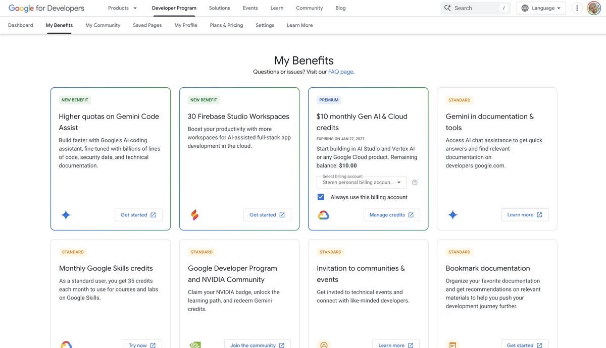 Google One AI Pro subscribers now get $10 monthly Google Cloud credits!

This is on top of any always free tiers (like Cloud Run's 2 million requests for free)

$10 was basically my monthly personal Google Cloud bill for my side projects. I guess it goes down to $0 now