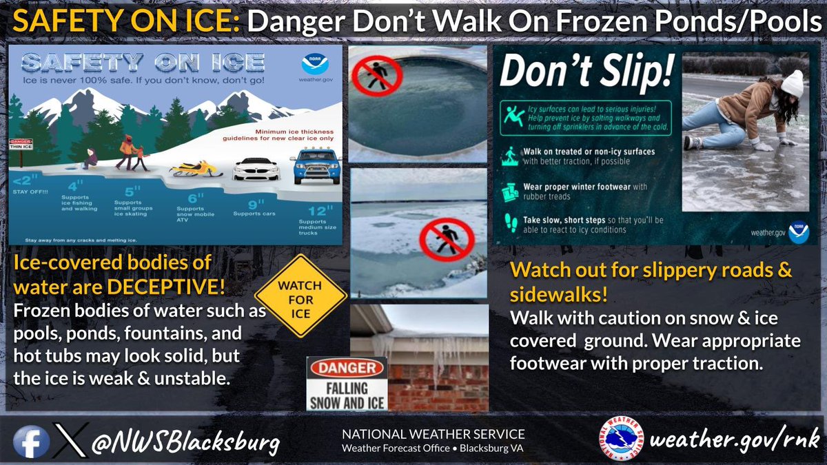 It may appear safe, but the ice over many local ponds and lakes is not thick enough to walk on. Attempting to walk over the ice is dangerous, especially for anyone who falls through and into the water. Hypothermia will rapidly set in, and quick rescue may be impossible.