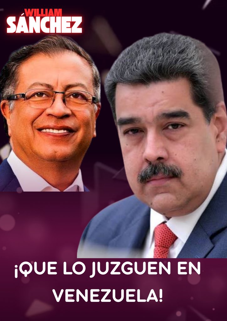 SanchezMWilly's tweet photo. “QUE LO JUZGUEN EN UN TRIBUNAL VENEZOLANO” Gustavo Petro

A pocos días de su encuentro con Donald Trump programado para el 3 de febrero, Gustavo Petro abre el debate y afirma que Nicolás Maduro debe ser devuelto a Venezuela y ser juzgado por un tribunal de su país y no en USA https://t.co/jv9flqQaIV