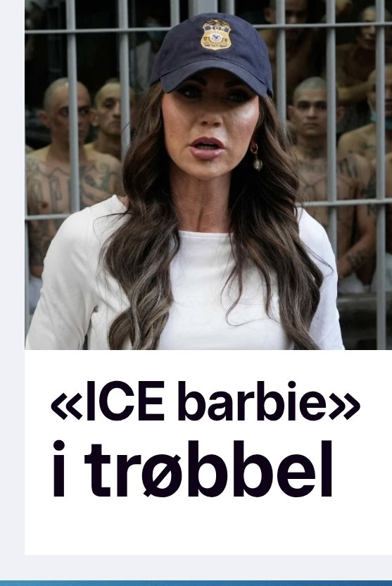 Slik omtaler <a href="/tv2nyheter/">TV 2 Nyheter</a>  USAs sikkerhetsminister <a href="/Sec_Noem/">Secretary Kristi Noem</a> .