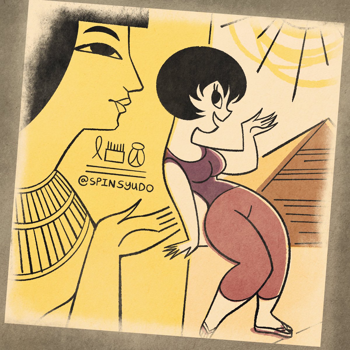 SpinSyudo's tweet image. Jucika in Egypt #jucika #art
