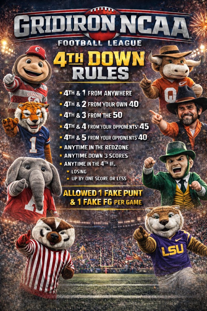 Gridiron League Rules tweet media
