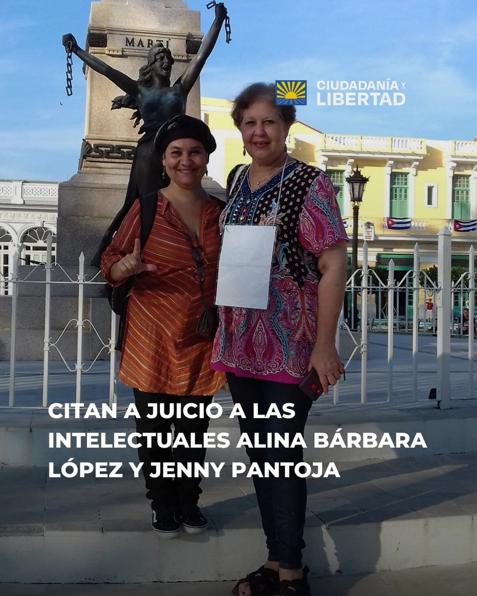 El régimen lleva a juicio a Alina Bárbara López y Jenny Pantoja en una nueva farsa judicial

Las intelectuales cubanas Alina Bárbara López Hernández y Jenny Pantoja Torres fueron citadas oficialmente a juicio para el próximo viernes 30 de enero a las 9:00 a.m., en la sede del