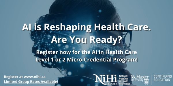 <a href="/NIHI_info/">NIHI</a> <a href="/McMasterContEd/">McMaster University Continuing Education</a> Register now for our exciting AI in Health Care Courses!

AI 1 Fundamentals: nihi.ca/index.php?Menu…
AI 2 From Procurement to Implementation: nihi.ca/index.php?Menu…