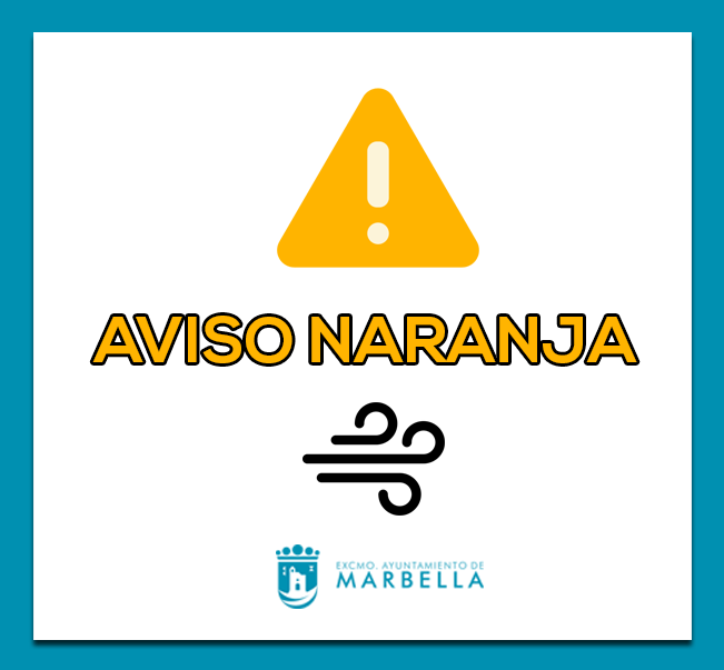 Ayto_Marbella's tweet photo. 🚨 AVISO METEOROLÓGICO – MIÉRCOLES 28 

⚠️ La Agencia Estatal de Meteorología eleva a naranja el aviso por fuertes vientos en Marbella para mañana miércoles, de 06.00 a 15.00 horas, en  previsión de rachas de hasta 90 km/h.

📌 Se mantiene activo el Plan Municipal de Emergencia https://t.co/GNW5OKg5mh