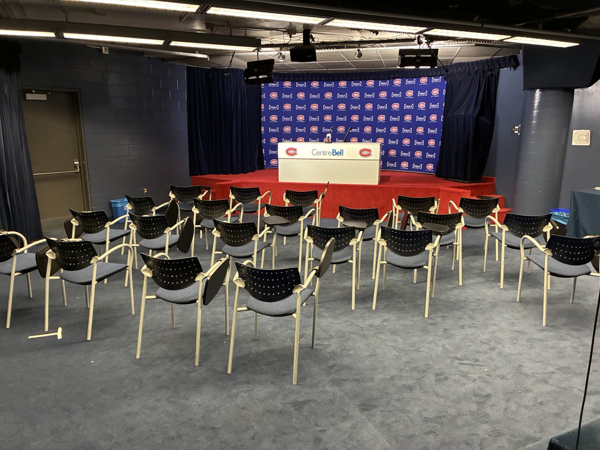 A look at the Bell Centre room where #Habs head coach Martin St. Louis holds his news conferences.