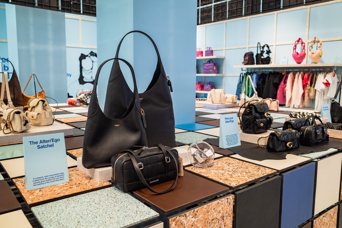 PinkSparrow_'s tweet photo. Throwback ♻️💼✨ Pink Sparrow teamed up with @coachtopia to transform the Carousel into a circular-fashion playground for the new Alter/Ego collection, crafted from upcycled Coach leather scraps and designed for a zero-waste future. #bloomingdales #coach https://t.co/FjrX4dmyZN