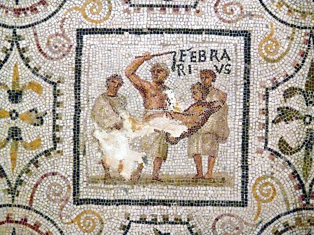 Happy Febuary. Sousse Roman mosaic showing Febuary. From Sousse Archaeological Museum, Tunisia
