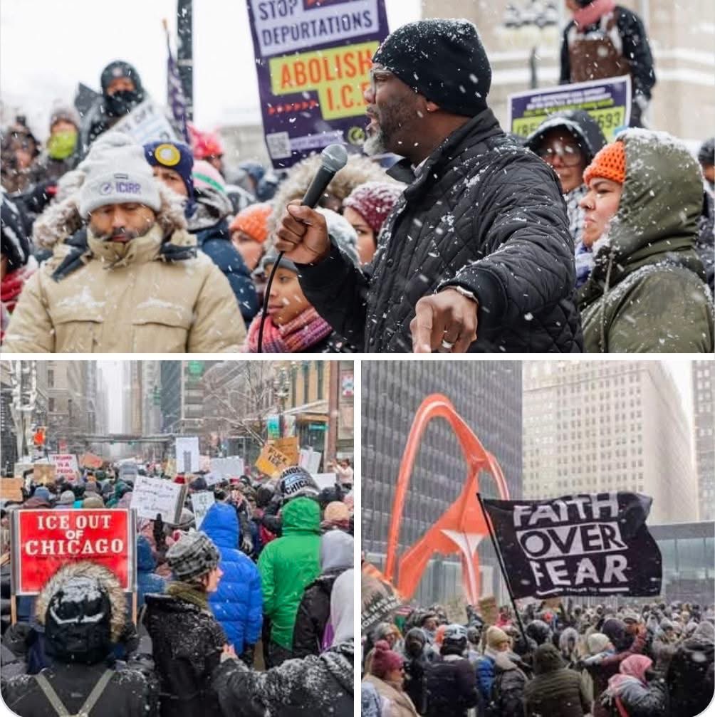 Grindz_TV's tweet image. Black Chicagoans on Facebook are upset over Mayor Brandon Johnson being out in the cold protesting against ICE 🧊 instead of addressing the issues the Black community is facing in the city, saying:

“They don’t care about NOTHING BLACK BUT OUR VOTES!! A DAMN SHAME!!”
