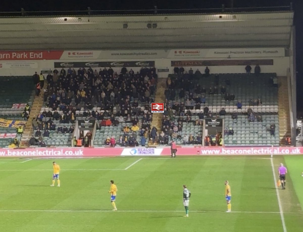 footyawayday's tweet image. Mansfield fans who have made the long 534 mile round trip to Plymouth tonight 👏

#stags #pafc