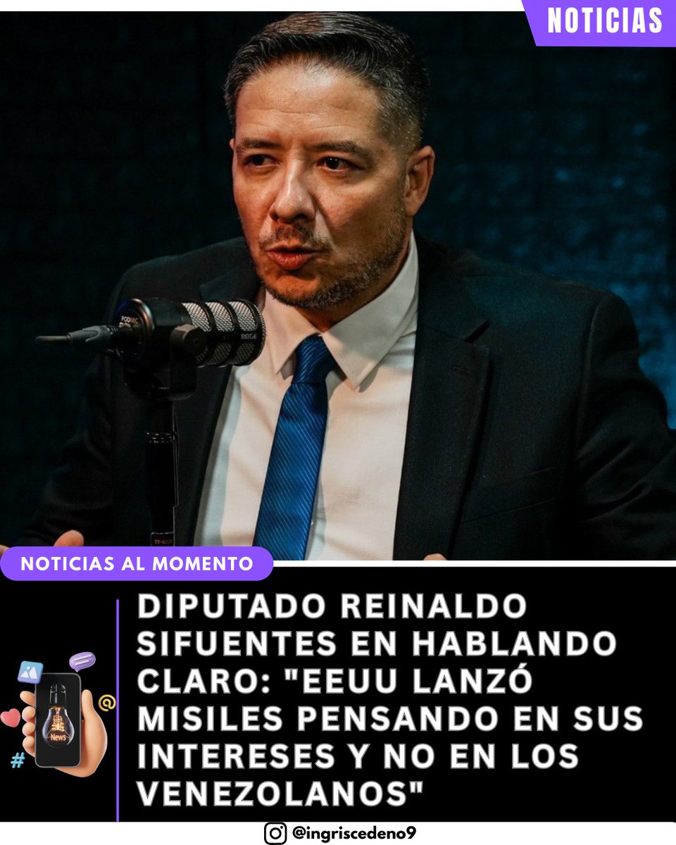 🟠🟠🟠¡A los que agradecen a Trump! Reinaldo Sifuentes aseguró que EEUU lanzó esos misiles pensando en sus intereses y no en el pueblo venezolano #MaduroCiliaHeroes #BringThemBack

venezuela-news.com/reinaldo-sifue…