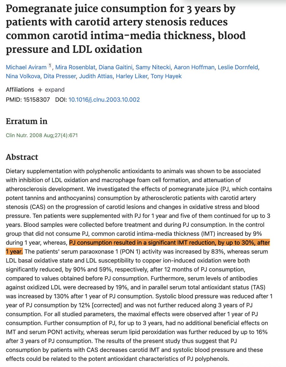 AlpacaAurelius's tweet image. everybody over 30 should be drinking pomegranate juice.

studies show it

- reduces arterial plaque by 30%+
- reduces LDL oxidation susceptibility up to 90%
- reduced blood pressure by 12%

no pharmaceutical can do this. nature gives us everything we need.