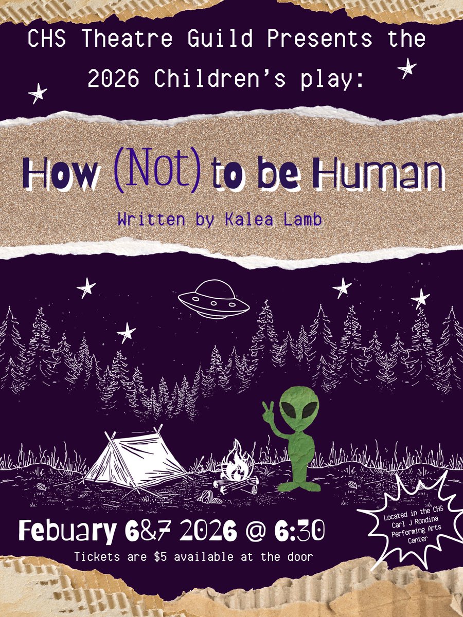 It’s almost time for the CHS Children’s Play! Written and directed by Kalea Lamb, this year’s family-friendly production, “How (Not) to Be Human,” is fun, witty and not to be missed!
#CPSLionsPRIDE #ChelmsfordMA