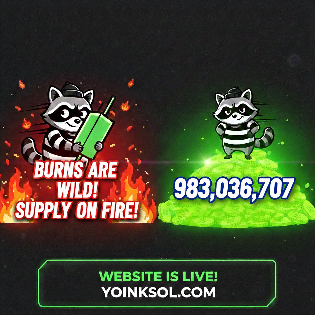 WE ARE ON FIRE! 🔥🦝

​We’ve burned so many tokens in the last 48 hours that we’ve literally lost count! 

The supply is shrinking, the floor is rising. 📉

​📊 Current Supply: 983,036,707

​Also, the wait is over... Our official website is now LIVE! 🌐✨

​Check it out here: 👉