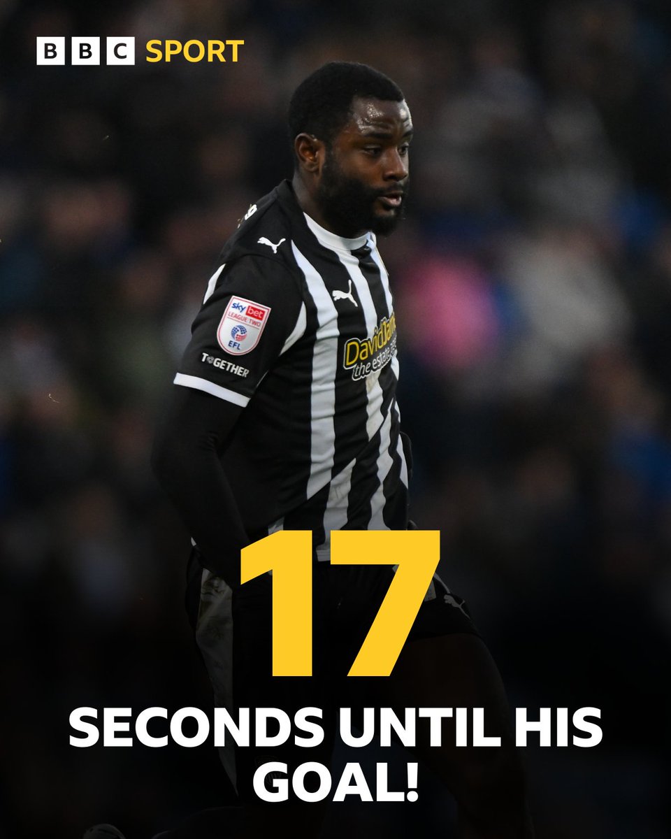 BBCRNS's tweet photo. ⚡️WHAT. AN. IMPACT.

Matt Dennis took just 1⃣7⃣ seconds to score after coming off the bench to put #notts ahead against Swindon Town!

#Notts 2-1 Swindon https://t.co/25rLShPEgZ