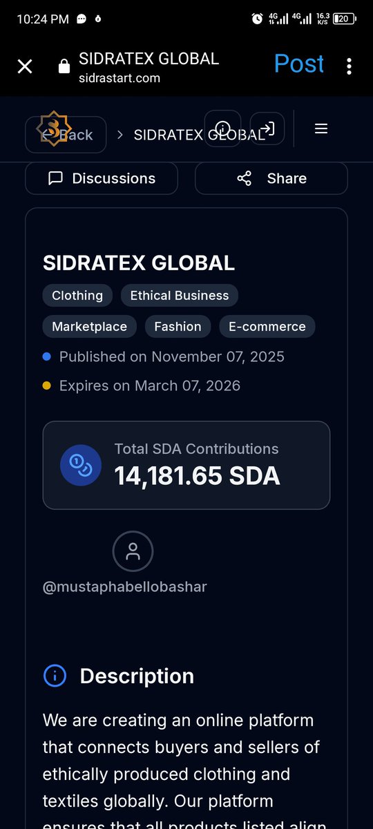 mouahmad30's tweet image. Explore a global home for modest, sustainable, and ethically crafted fashion. Step in now and ride the wave from the very start. ✨🌿 #EthicalFashion #ModestStyle #EcoFriendly

Project 🖇️👇
sidrastart.com/project/31d5ea…